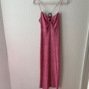 Zara Pink Maxi Dress with Spaghetti Straps